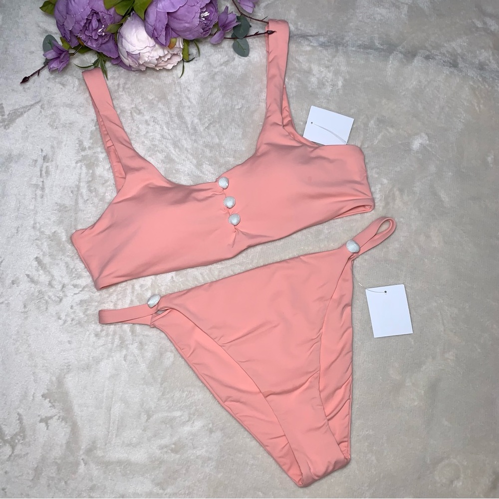 NWT Dippin’ Daisy’s Peach Bikini Top and Bottom